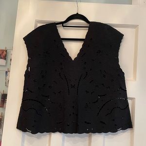 Babaton Tank with floral pattern and cut outs